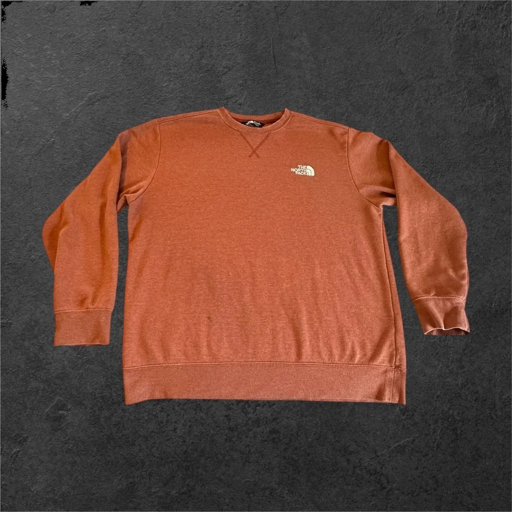 The North Face Sweatshirt Mens XL Burnt Orange Crewneck Fleece Logo F17 721556